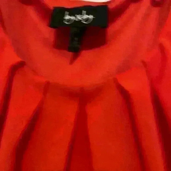 Women's Sleeveless Scoop Neck Mini Party Fit Flare Dress Polyester Red - - Picture 3 of 3